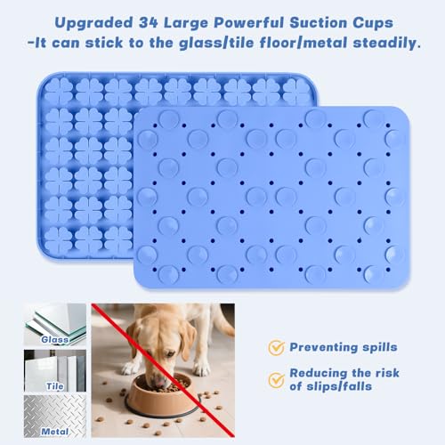 Silicone Snuffle Mat for Dogs 23.6"x 15.7" Large Slow Feeder Mat, Blue - color: Blue:23.6"x15.7"