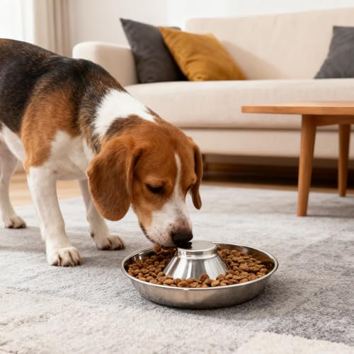 2 Pack Stainless Steel Puppy Bowls, Non-Skid Slow Feeder Bowls for Dogs, Raised Dog Food and Water Dish for Feeding Small Medium Large Breeds, Cats and Multiple Pets - color: 10inch*2