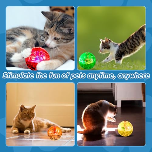 Frienda 4 Pcs Light up Cat Ball LED Motion Ghost Hunting Cat Ball, Classic - color: Classic