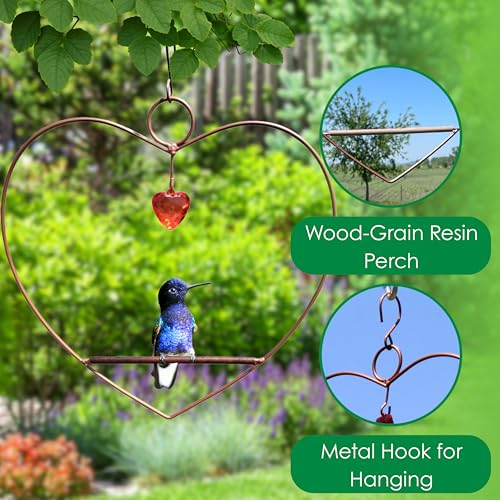 Songbird Essentials Tweet Heart Hummingbird Swing - Copper - Wooden Dowel - color: Copper