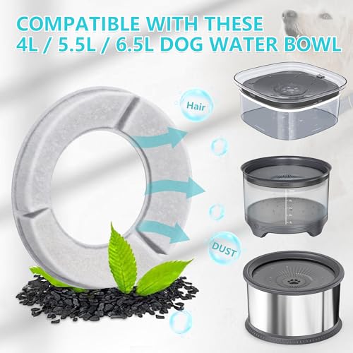 UPSKY 5PCS Replacement Filters for 2.5L3L/3.5L/4L/4.5L/5.5L/6.5L Dog Bowl