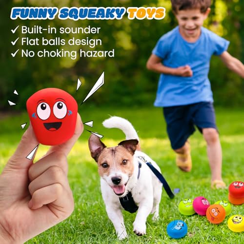 Hungdao 12 Pcs Squeaky Dog Toys, Small Dog Ball Bulk, Rubber Latex, Cute - style: Cute