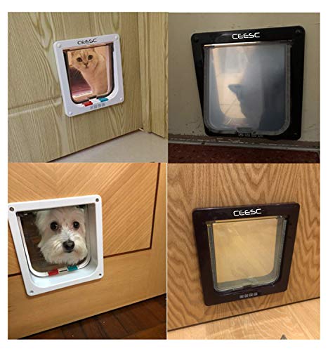 CEESC X-Large Cat Door for Interior/Exterior, Black, for Pets up to 25 lbs - color: Black, size: XL- Inner size: 7.9"(W) x 8.7"(H)