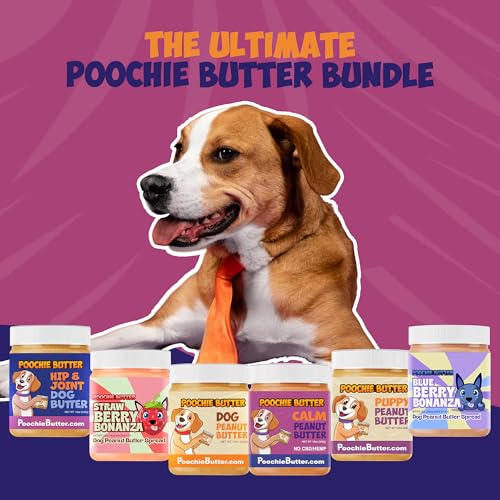 Poochie Butter Dilly's Calm Dog Treats | Chunky Dog Peanut Butter with Calm, Natural Dog Snack (12oz Jar) - size: 1 Fl Oz (Pack of 12)