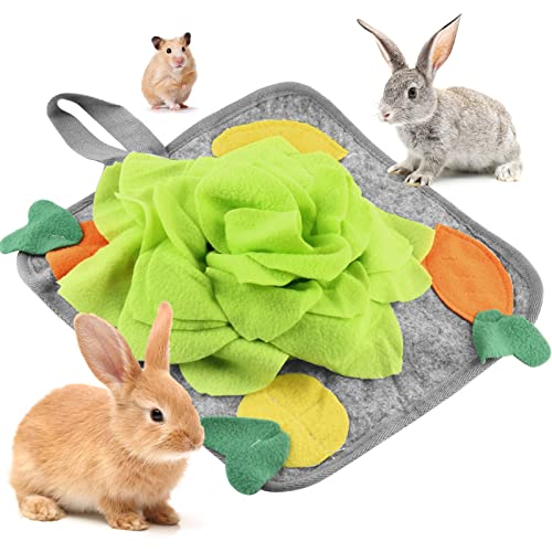 Rabbit Foraging Mat Interactive Bunny Snuffle Feeding Toy for Small Animals - color: Green