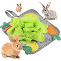 Rabbit Foraging Mat Interactive Bunny Snuffle Feeding Toy for Small Animals - color: Green
