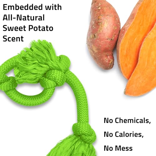 Playology Tug Rope Dog Toys for Large Breeds - Mega, Sweet Potato Scent - size: Mega, style: Sweet Potato