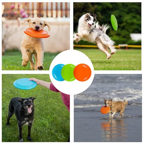 Dog Flying Disc, 3 Pack Dog Frisbee Toy Gift Set for Medium & Large Dogs