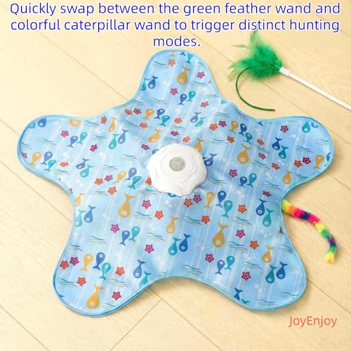 Hide and Seek Interactive Cat Toys, Puzzle Motion Activated for Indoor Cats - color: Fish Cover