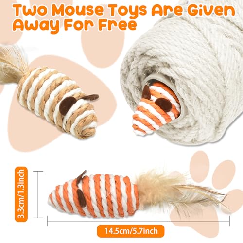 262FT 1/4 Inch Cat Scratching Sisal Rope for Cat Trees & Posts - color: White, size: 262ft