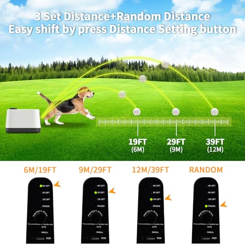 Automatic Dog Ball Launcher, Dual Auto-Manual Modes with Dog Barking Sound, Interactive Dog Fetch Toy, 3 Adjustable Distances, Dog Balls Thrower for Small & Medium Dogs, with 4 Durable ETPU Balls - color: White and Gray