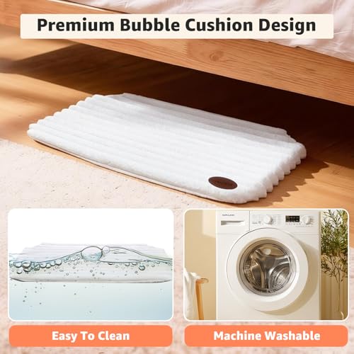 Woochpet Cat Window Perch Bed,Foldable Kitty Windowsill Hammock Shelf Seat,Kitten Window Sill Lounger with Soft Rabbit Fur Cover Cushion Machine Washable,Solid Metal Frame and Strong Suction Cups - color: White-Small