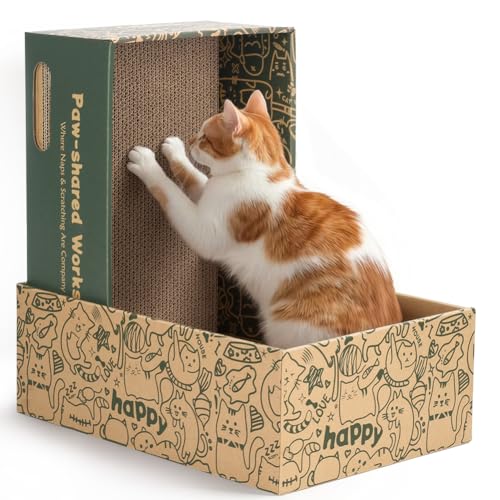 6 Pack Cat Scratch Pad with Nested Boxes, Space-Saving Cat Scratcher Set - size: Deluxe: 2 Nested Boxes, 6 Pads