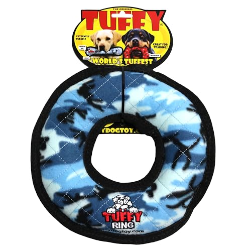 TUFFY® 2 Pack Ultimate Ring Ultra Durable Plush Dog Toys - color: 2PK Blue Camo Ring