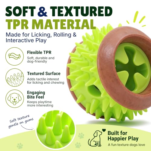 Dog Treat Ball, Treat Dispensing Puzzle Toy, 3 Inch, Green - color: Green