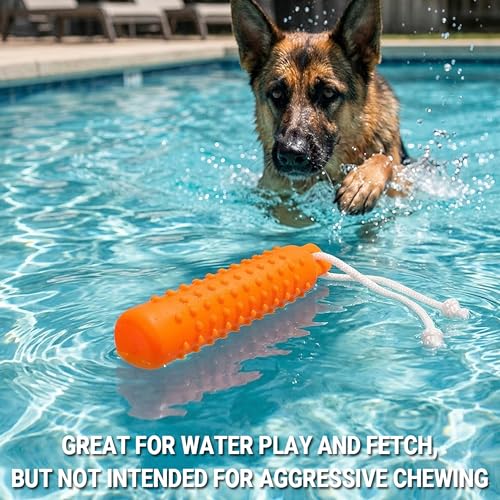Dog Water Toys, Interactive Floating Bumper Fetch Pet Toy Dummy - color: orange