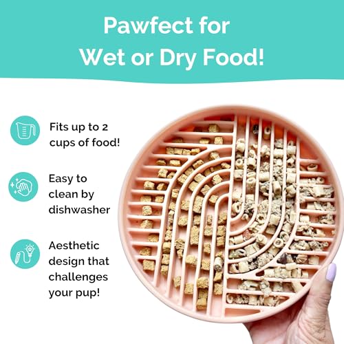 Gray Silicone Slow Feeder Bowl for Dogs, Cats and Pets by Stella and Bear Co. - color: Gray