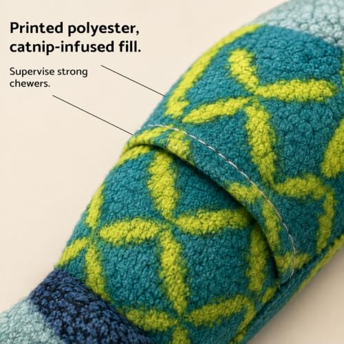 Refillable Catnip Toys for Cats, 9.5 in Crinkle Kicker Fish