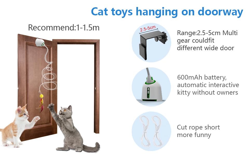 Cat Toys Hanging Door Electric and Moving Ball, White - color: white+ball