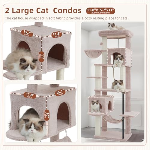 Gitelsnour Cat Tree, Cat Tower with Sturdy Steel Tube, Large Perch GCT024MU - color: Muchroom, size: 70.5 inches