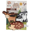 Cudlie 3 Pack Plush Dog Chew Toys – Soft Squeaky Puppy Toys for Small Dogs– 4" Durable, Cute & Safe Pet Toy Gift Set (Food, Fruit, Farm, Zoo & Safari Animal Themes) - color: Hedgehog Racoon Moose, style: 3 Pack 4 Inch