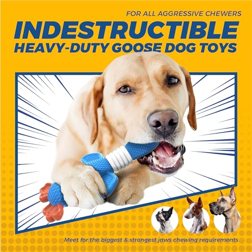 Vitscan Upgraded Nylon Goose Dog Toys for Aggressive Chewers Chewproof Duck - color: BLUE