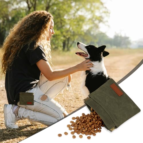 1 Pcs Pocket Pet Training Pouch,Dog Treat Pouch (Olive drab) - color: Olive drab