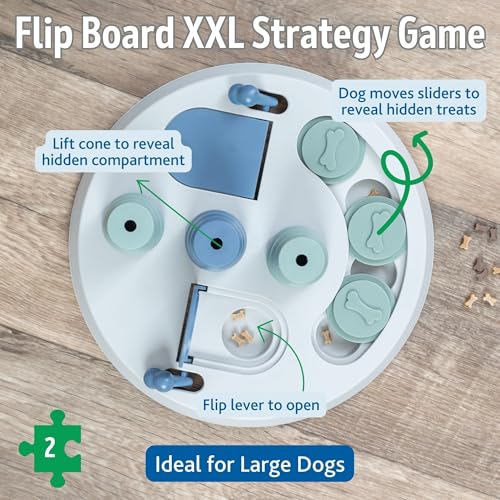 Trixie Flip Board XXL Dog Enrichment Toy, Intermediate Level 2 Dog Puzzle, Interactive Treat Game for Large Dogs - color: Flip XXL, size: Level 2