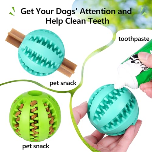 Treat-Dispensing Dog Toys: 2Pack Dog Balls for Teething - size: 2.8in for Small & Medium Dogs