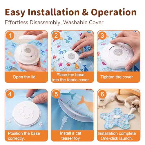 Interactive Touch Activated Hide and Seek Cat Toys for Indoor Cats, White - color: White