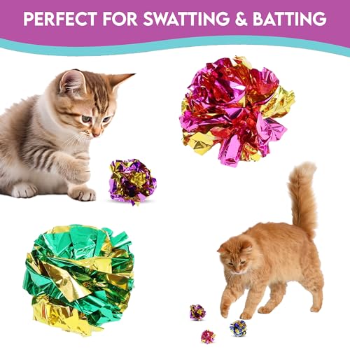 SPOT Ethical 1-1/2-Inch Mylar All Breed Sizes Balls Cat Toys, 4-Pack for All Breed Sizes