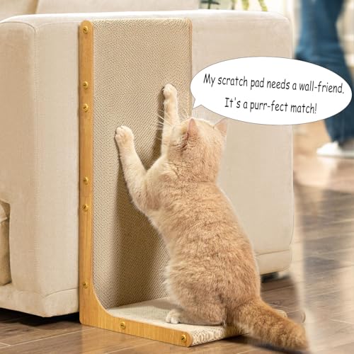 Conlun Cardboard Cat Scratcher, 23" L-Shaped Scratch Pad - size: 23" 2-Pack