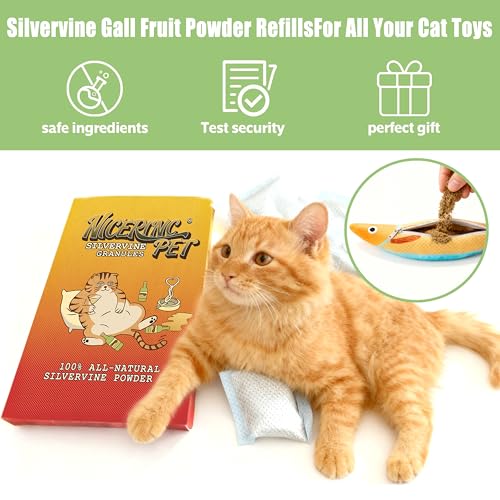 10 Pack Silvervine Powder Packets for Cat Toys,Organic Gall Fruit Powder(Matatabi),Refillable Catnip Toys Biodegradable, Non-GMO, Chemical-Free Refill Packs for Cats - size: 10 PACK