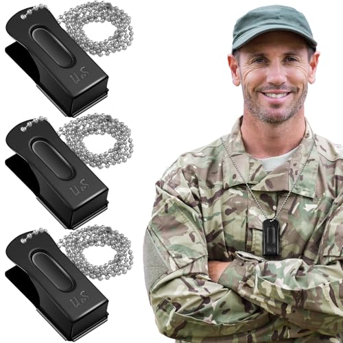 Jenaai 3 Pieces Brass Dog Training Clicker with Chain for Dogs Cats, Black - color: Black