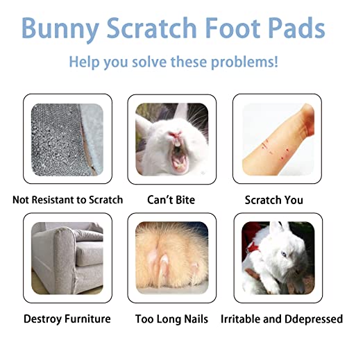 BNOSDM Rabbit Grinding Claw Pads Natural Bunny Scratch Foot Mat 2 Pack - color: Black 2x Large