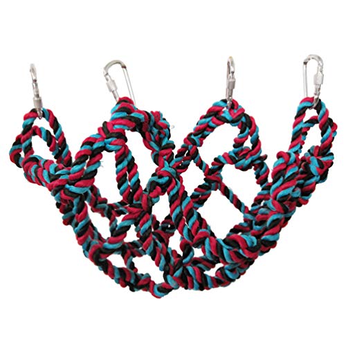 Litewoo Bird Rope Climbing Net Swing Grid Hammock for Parrot Rat Cage, M - color: M: 9.84 x 12.60inch/ 25 x 32cm
