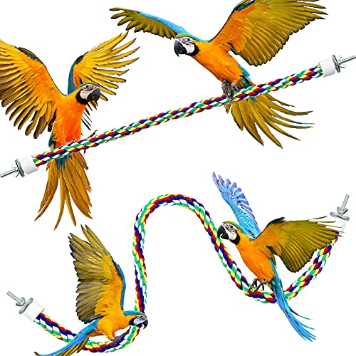 2 Pcs Bird Rope Perches Climbing Rope Bird Cage Accessories, - size: 21.6 Inch, 31.5 Inch