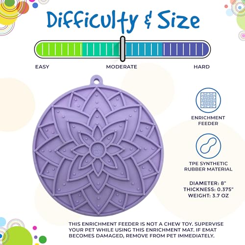 SodaPup Lotus eMat – Durable Enrichment Feeder Made in USA from Non-Toxic, Pet-Safe, Food Safe Rubber for Mental Stimulation, Avoiding Overfeeding, Fresh Breath, Digestive Health, Calming, & More - color: Lotus eMat Light Purple