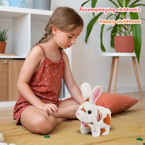 Easfan Brown Jumping Bunny Talking Interactive Plush Toy Gift for Kids - style: Bunny_Brown