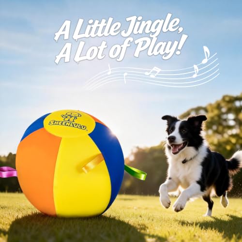 Herding Ball for Dogs, 22" Dog Training Ball with Straps - size: 21.8"