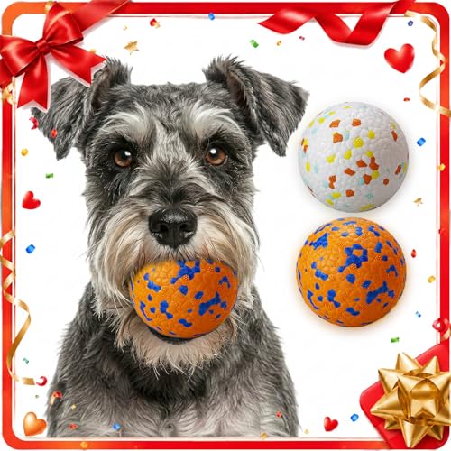 E-TPU Dog Balls, Tough High-Bounce Floating Fetch Toys, 2 Sizes - color: White & Orange (2-Pack), size: Small (2.5" diameter)