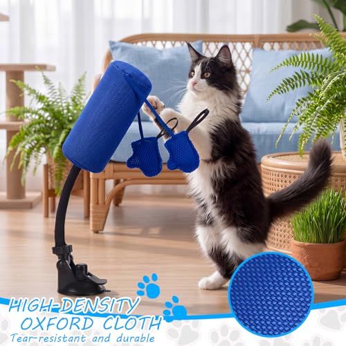 1 Pcs Cat Punch Bag Toy Suction Cup Base Catnip,Blue - color: Blue