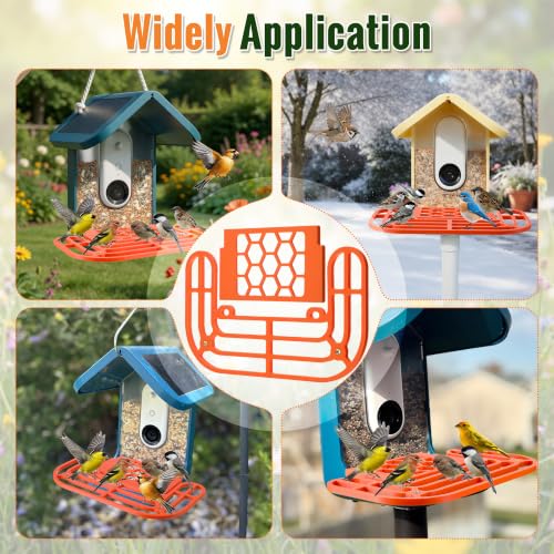 Saillong 2-in-1 Bird Feeder Kit, Compatible with BirdBuddy Feeder, Orange - color: Orange