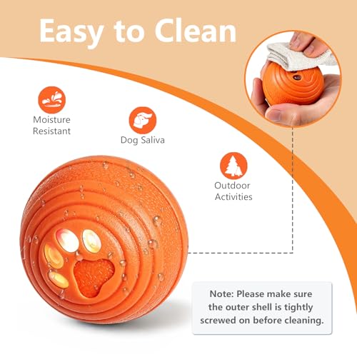 Automatic Interactive Dog Toys Ball with 4 Play Modes for Small Medium Dogs - color: Orange