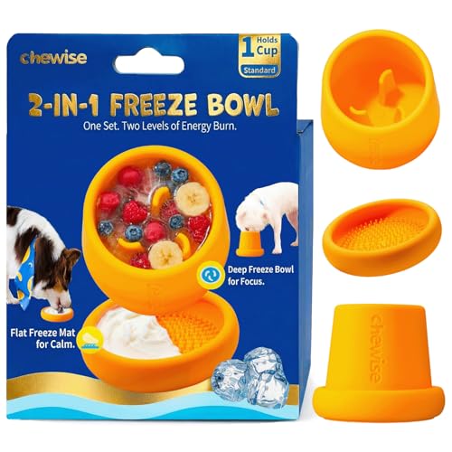 2-in-1 Dog Freezer Bowl & Licking Mat, Frozen Dog Treat Toy