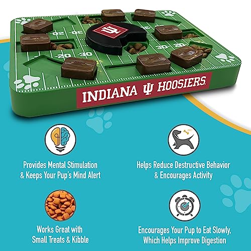 Pets First NCAA Indiana Hoosiers Puzzle Toy, Puzzle Treat Dog Toy, Interactive Dog Treat Toy, Dog Puzzle Feeding Slow Toy - color: Indiana Hoosiers, size: Standard