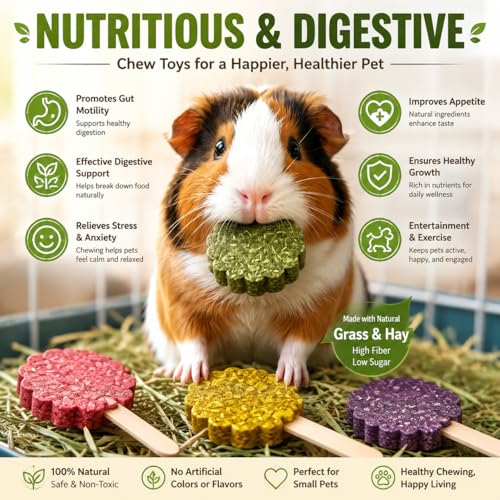YKD Natural Timothy Hay Cookie Sticks Chew Toys for Teeth - color: Multicolour - Mixed