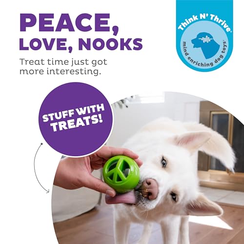 Outward Hound Nooks Peace Interactive Durable Treat-Dispensing Dog Toy, Stuffable Puzzle Ball for Solo Play or Pair with Large Snoop, Mint-Scented, No BPA - color: Green Nook (Works with Large Snoop)