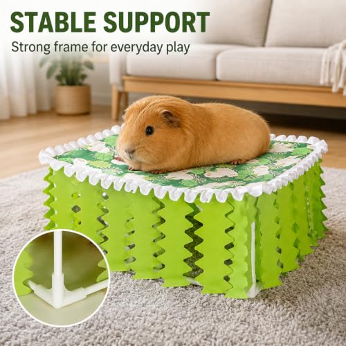 Guinea Pig Hamster Hideout, Guinea Pig Hide Felt Houses & Habitats, for Hamster Rat Mice Parrot Chinchilla Hedgehog Flying Squirrel - Playing Sleeping Resting(Sheep) - color: heavy Green