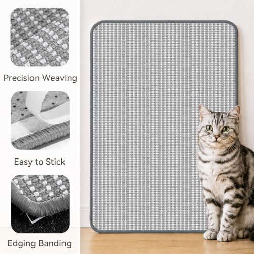 Cat Scratcher Mat, 23.6"x15.7" Natural Sisal Cat Scratch Pad - color: Gray, size: 1 Pack-23.6"x15.7"